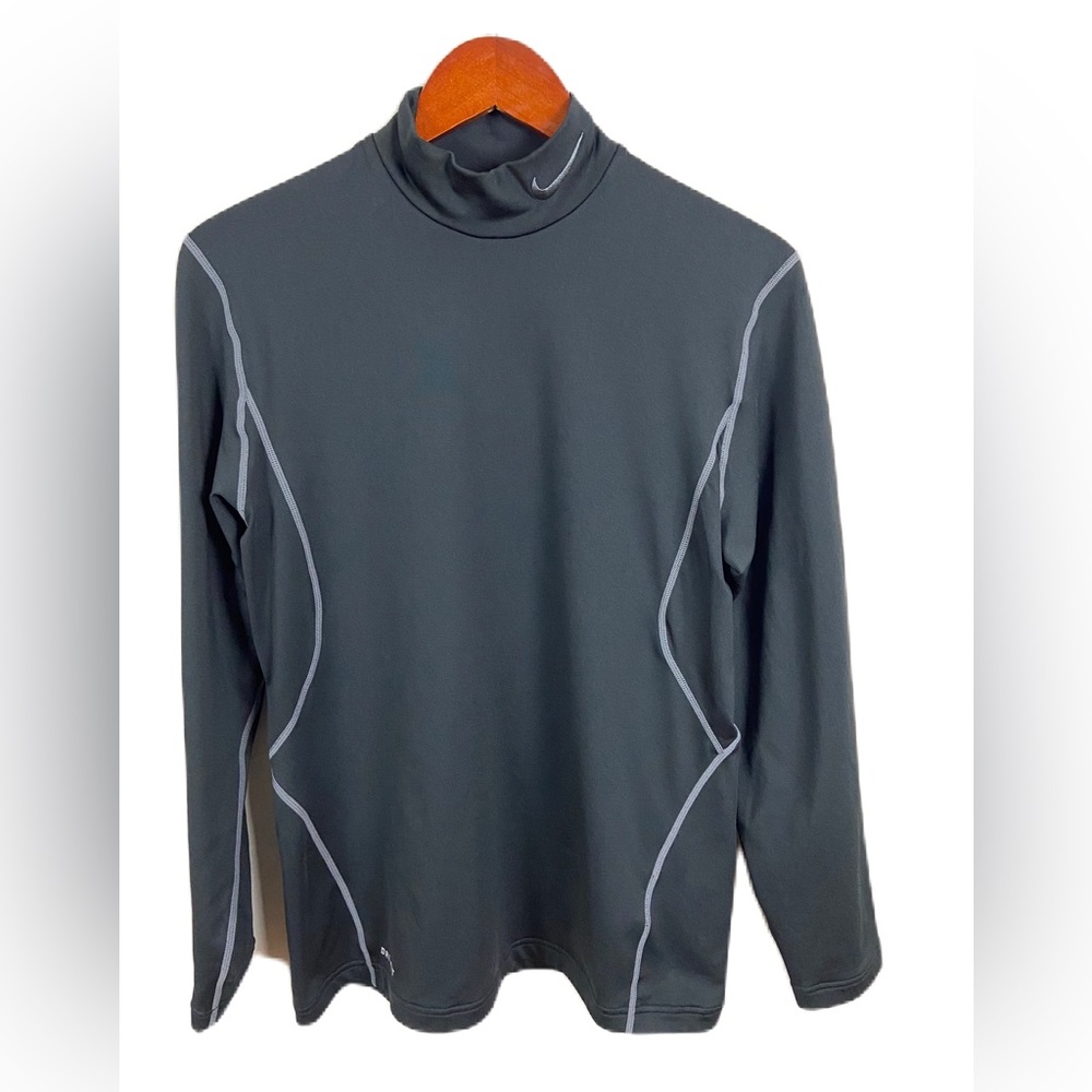 Nike Men's Medium Tour Performance Golf Mock Neck Black Long Sleeve Shirt